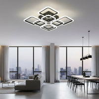 LED осветително тяло 4+4 Square Gigant Black еквивалент 1000W с дистанционно
