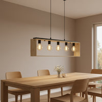 Осветително тяло тип пендел FAMBOROUGH Black & Wood 100x16CM