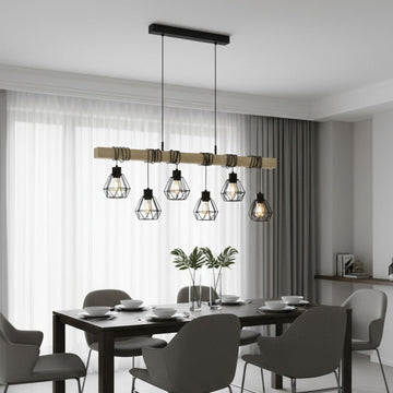 Осветително тяло TOWNSHEND 5 Black & Wood Eglo