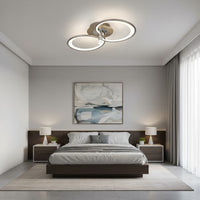 LED осветително тяло CHAMPAGNE Silver 2 Circles Еквивалент 300W Дистанционно