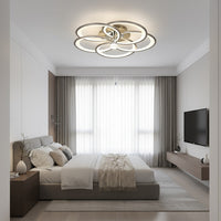 Lustra LED CHAMPAGNE Silver 5 Circles Echivalent 800W Telecomanda Lighting Fixtures