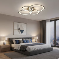 LED осветително тяло CHAMPAGNE Silver 4 Circles Еквивалент 700W Дистанционно