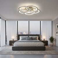 LED осветително тяло CHAMPAGNE Silver 5 Circles Еквивалент 800W Дистанционно