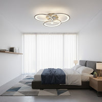 LED осветително тяло CHAMPAGNE Silver 3 Circles еквивалент 450W с дистанционно