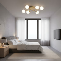 Lustra STREVA Gold Abajur MAT 6xE27 Chandeliers