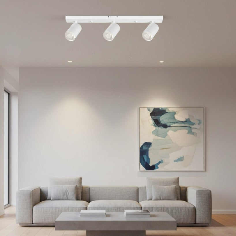 Lustra Alba Liniara cu 3 Spoturi Reglabile 3xGU10 Lighting Fixtures