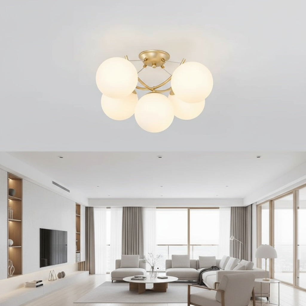 Lustra SERVA Gold Abajur Mat 5xE27 Chandeliers