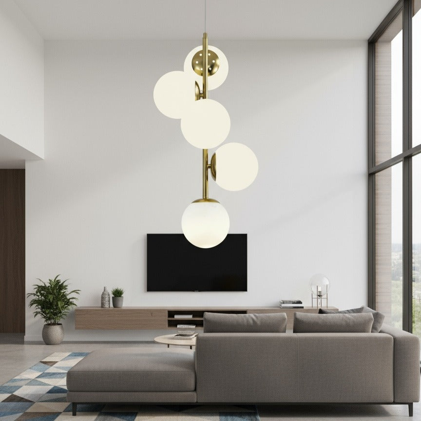 Пендел DIONIS Gold Мат Абажур 5xE27