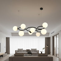 Окачено осветително тяло DIONIS Circles Black матов абажур 9xE27