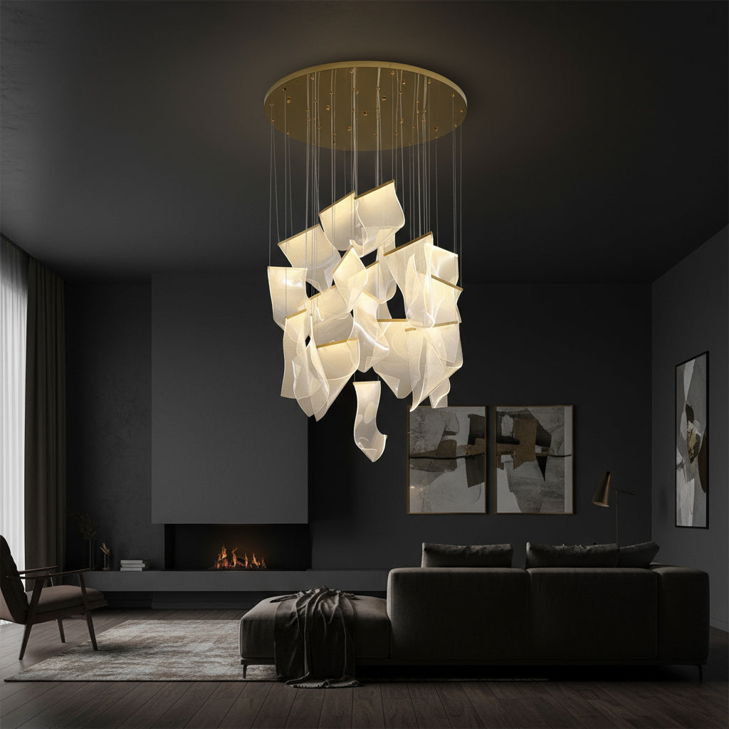 LED осветително тяло Luxury PAPER QUILL GOLD 18 елемента Еквивалент 350W Дистанционно