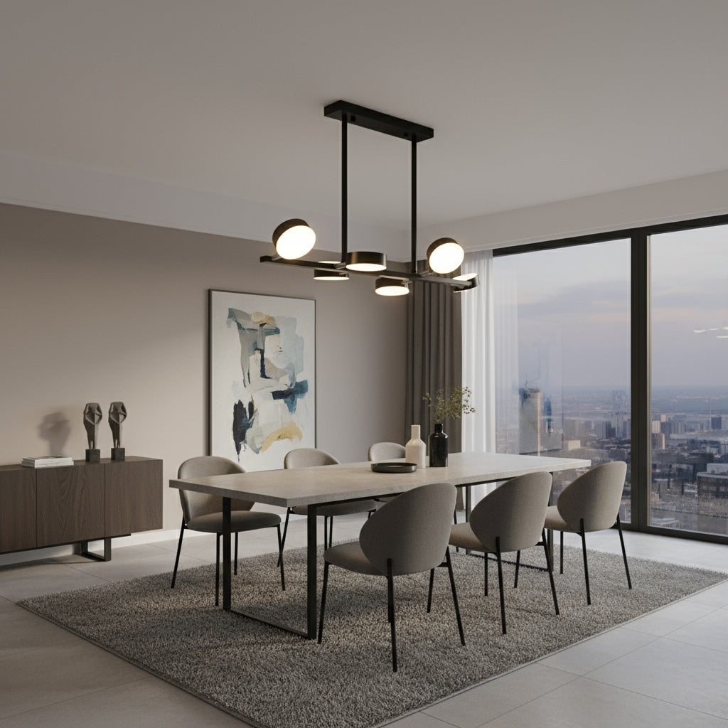 LED осветително тяло Nordic Style WELA Black Еквивалент 500W Дистанционно управление