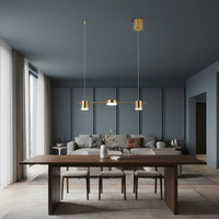 LED осветително тяло пендел Nordic Style Gold еквивалент 200W с дистанционно