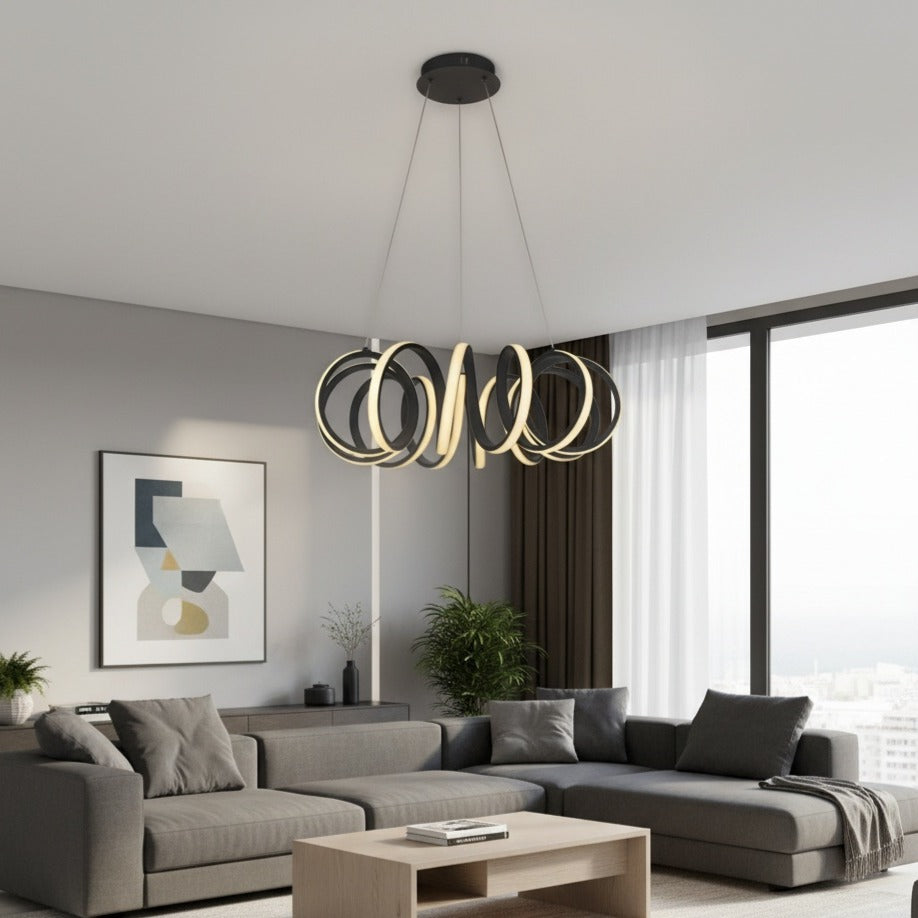 LED осветително тяло пендел POVRA Black еквивалент 300W с дистанционно