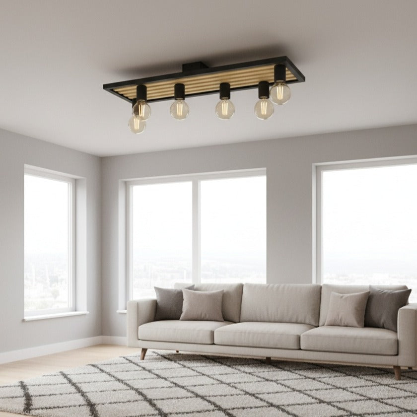 Осветително тяло CONSETT Black & Wood 6xE27 Eglo