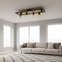 Осветително тяло CONSETT Black & Wood 6xE27 Eglo
