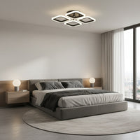 LED осветително тяло 4 SQUARES Black Еквивалент 250W Дистанционно управление