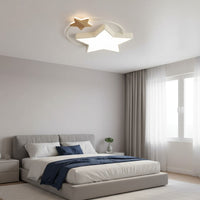 Модерно LED осветително тяло STAR White & Wood еквивалент 350W с дистанционно