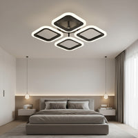 LED осветително тяло 4 SQUARES Black Еквивалент 250W Дистанционно управление
