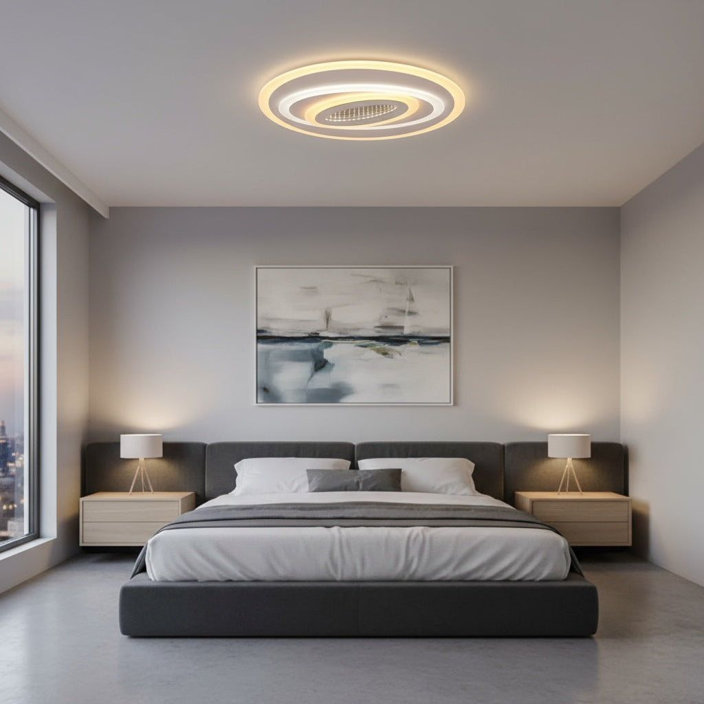 Lustra LED YULU ROUND Echivalent 350W Telecomanda Lighting Fixtures