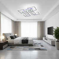 LED осветително тяло 4+4 SQUARE Gigant Silver RGB Еквивалент 1200W Дистанционно