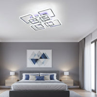LED осветително тяло 4+4 SQUARE Gigant Silver RGB Еквивалент 1200W Дистанционно