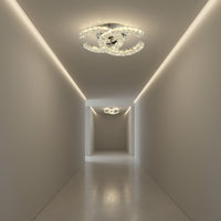 Lustra LED CRISTAL Double C Gold Echivalent 300W Telecomanda Lighting Fixtures
