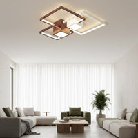 Осветително тяло LED Squares White & Wood Еквивалент 800W Дистанционно