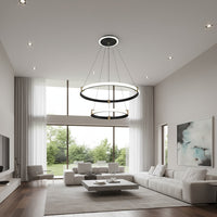 LED осветително тяло ZENO Black, висящо, еквивалент 250W, с дистанционно