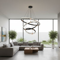 LED осветително тяло ZENO Black, висящо, 3 сегмента, еквивалент 400W, с дистанционно