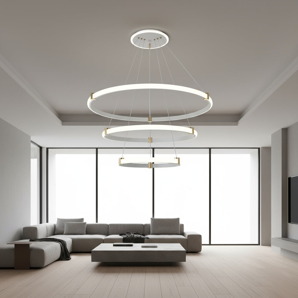 LED осветително тяло висящо ZENO White 3 сегмента еквивалент 400W с дистанционно