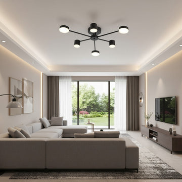 LED осветително тяло Nordic Style WEB Black еквивалент 300W с дистанционно