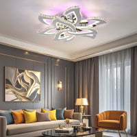 LED осветително тяло Camelia Grande Cristal Chrome RGB еквивалент 1200W с дистанционно
