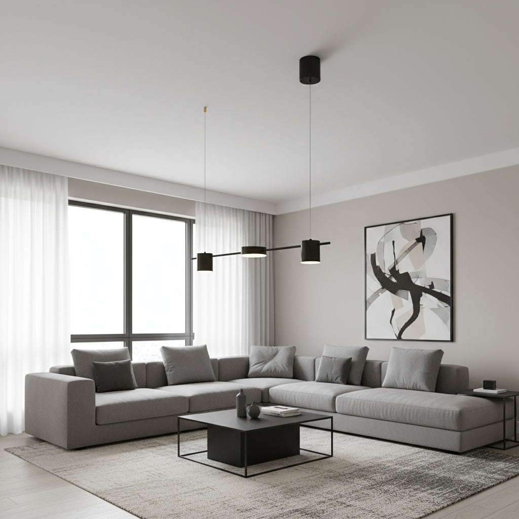 LED осветително тяло пендел Nordic Style Black еквивалент 200W с дистанционно