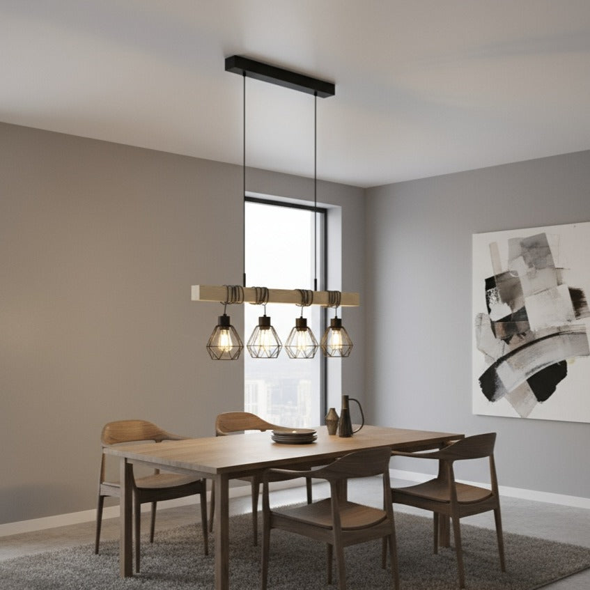 Осветително тяло TOWNSHEND Black & Wood Eglo