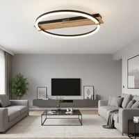 Осветително тяло LED MONDEO Black & Wood Еквивалент 350W Дистанционно