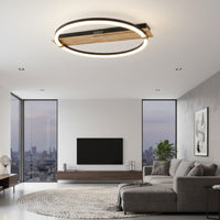 Осветително тяло LED MONDEO Black & Wood Еквивалент 350W Дистанционно