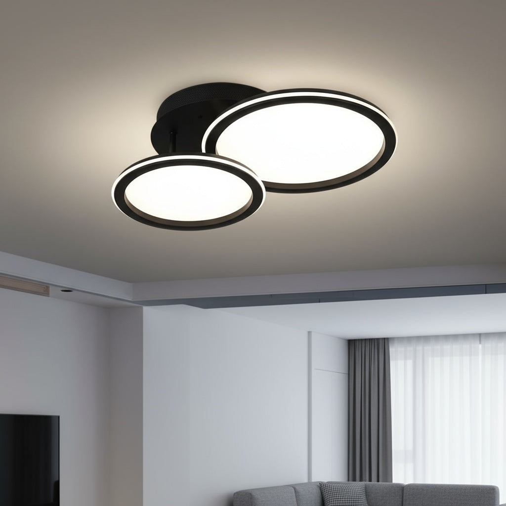 LED осветително тяло Polin 2 BLACK CIRCLE 300W с дистанционно
