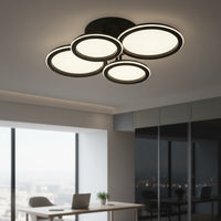 LED осветително тяло Polin 4 BLACK CIRCLE Еквивалент 600W Дистанционно