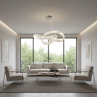 LED осветително тяло LEVA Cristal Silver 3 функции с дистанционно