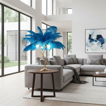Нощна лампа Luxury Peacock Blue 3xE14
