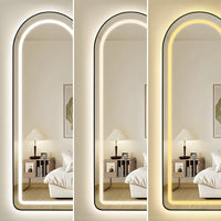 Oglinda Led Cu Touch 50X160Cm Floor Standing Black Arque Mirror