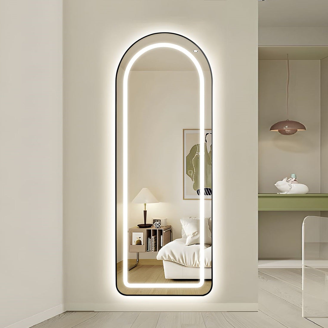 LED огледало с Touch 50x160cm свободностоящо черно Arque