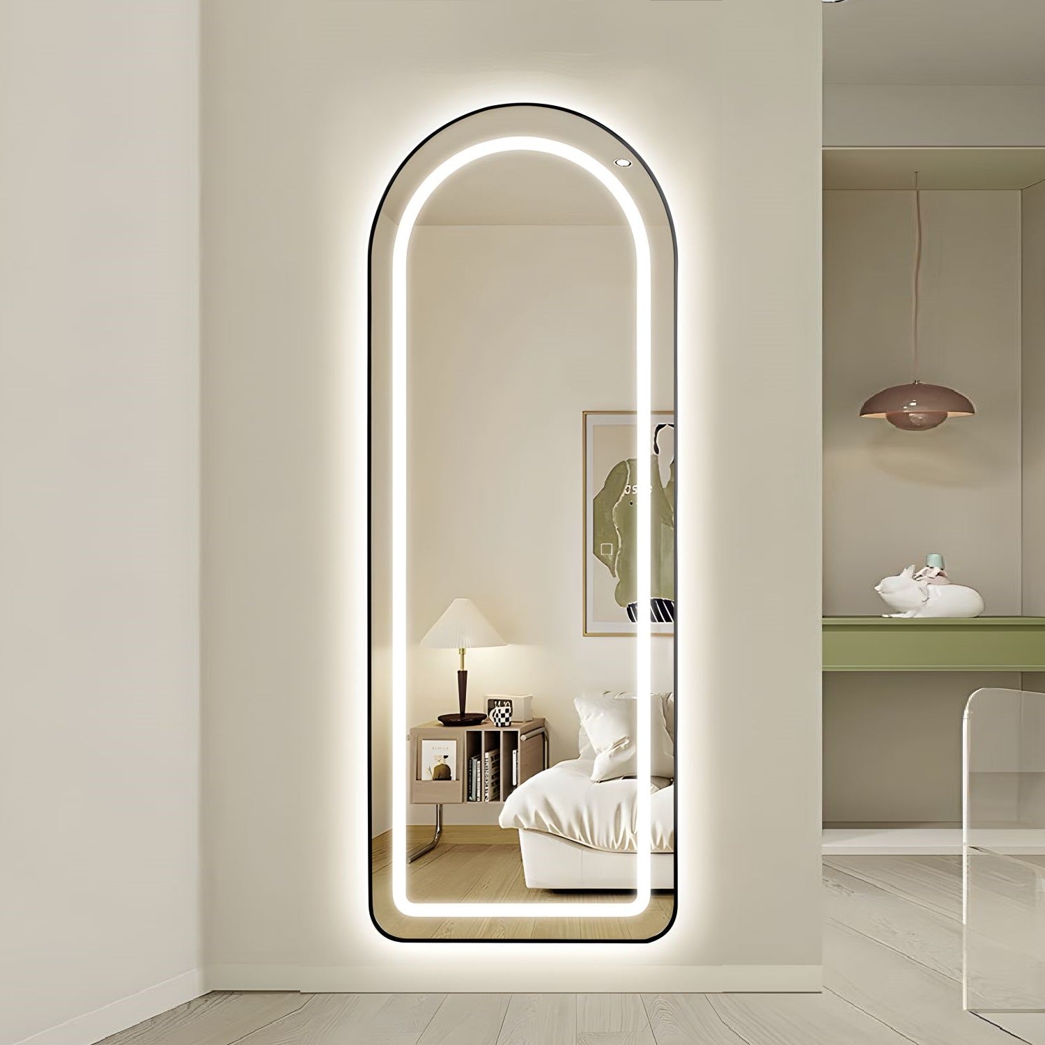 LED огледало с Touch 50x160cm свободностоящо черно Arque
