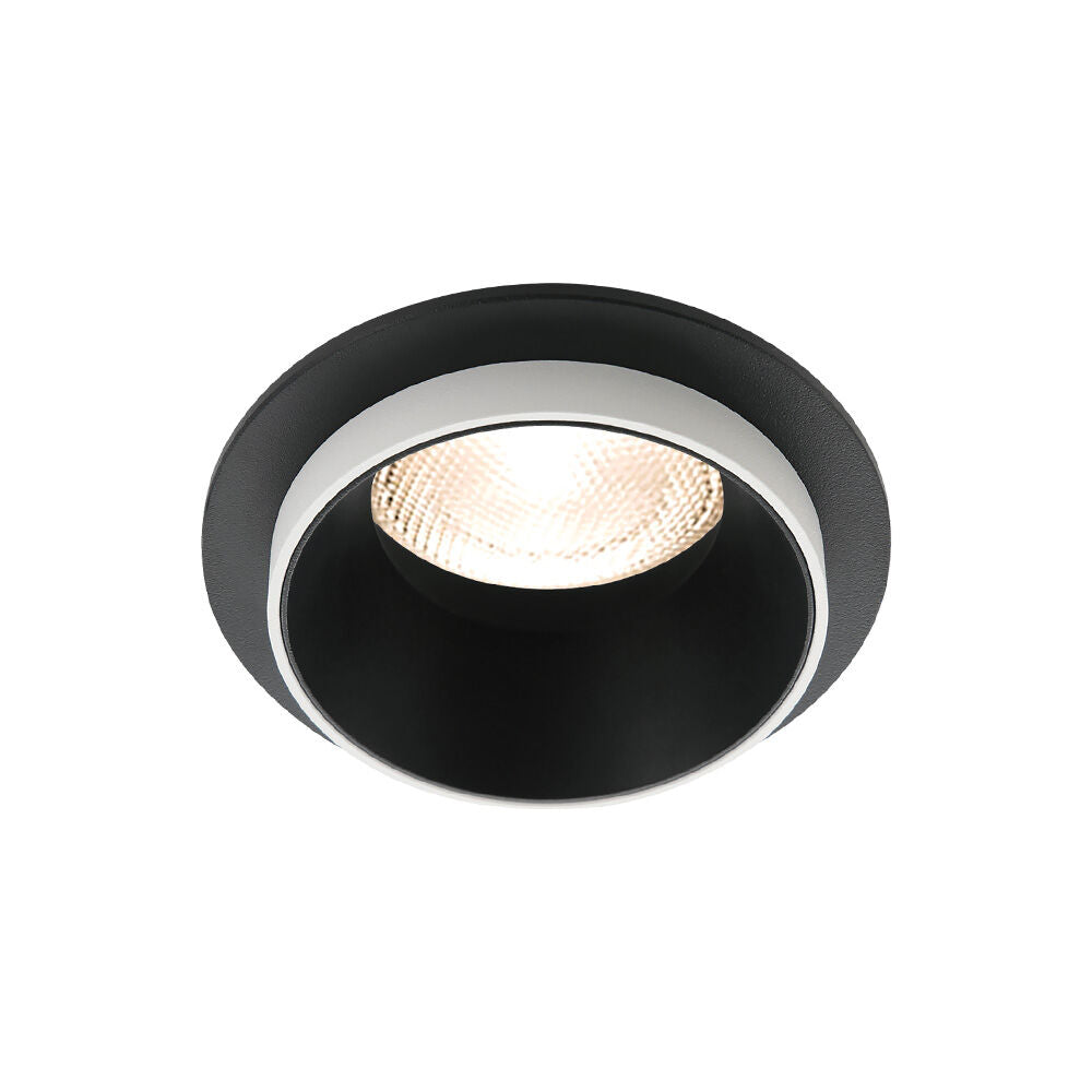 Вграден кръгъл спот черен & бял фасунга MR16 Ø92x38mm