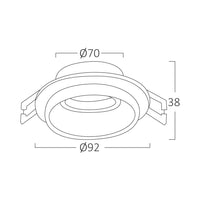 Вграден кръгъл спот черен & бял фасунга MR16 Ø92x38mm