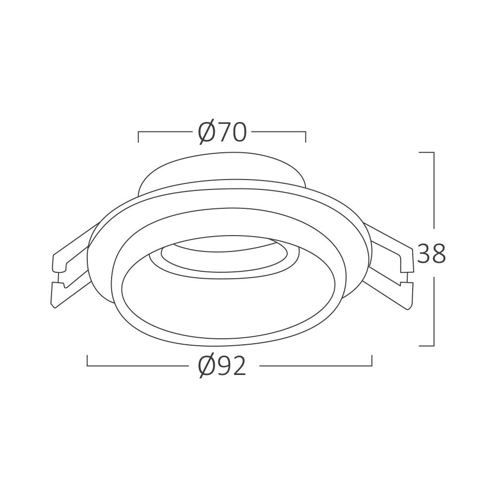 Вграден кръгъл спот бял фасунга MR16 Ø92x38mm