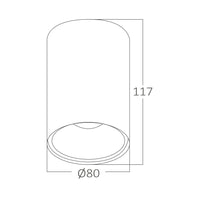 Кръгъл повърхностен спот черен & златен, фасунга GU10 Ø80x117mm