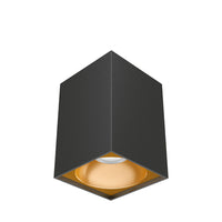 Квадратен повърхностен спот черен & златен фасунга GU10 L80xH117mm