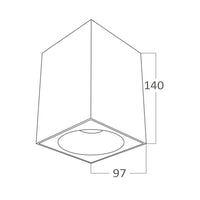 Спот аплик квадрат бял & черен фасунга GU10 L80xH117mm