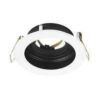 Вграден кръгъл спот с регулируем сноп Бял & Черен Фасунга MR16 Ø100x30mm